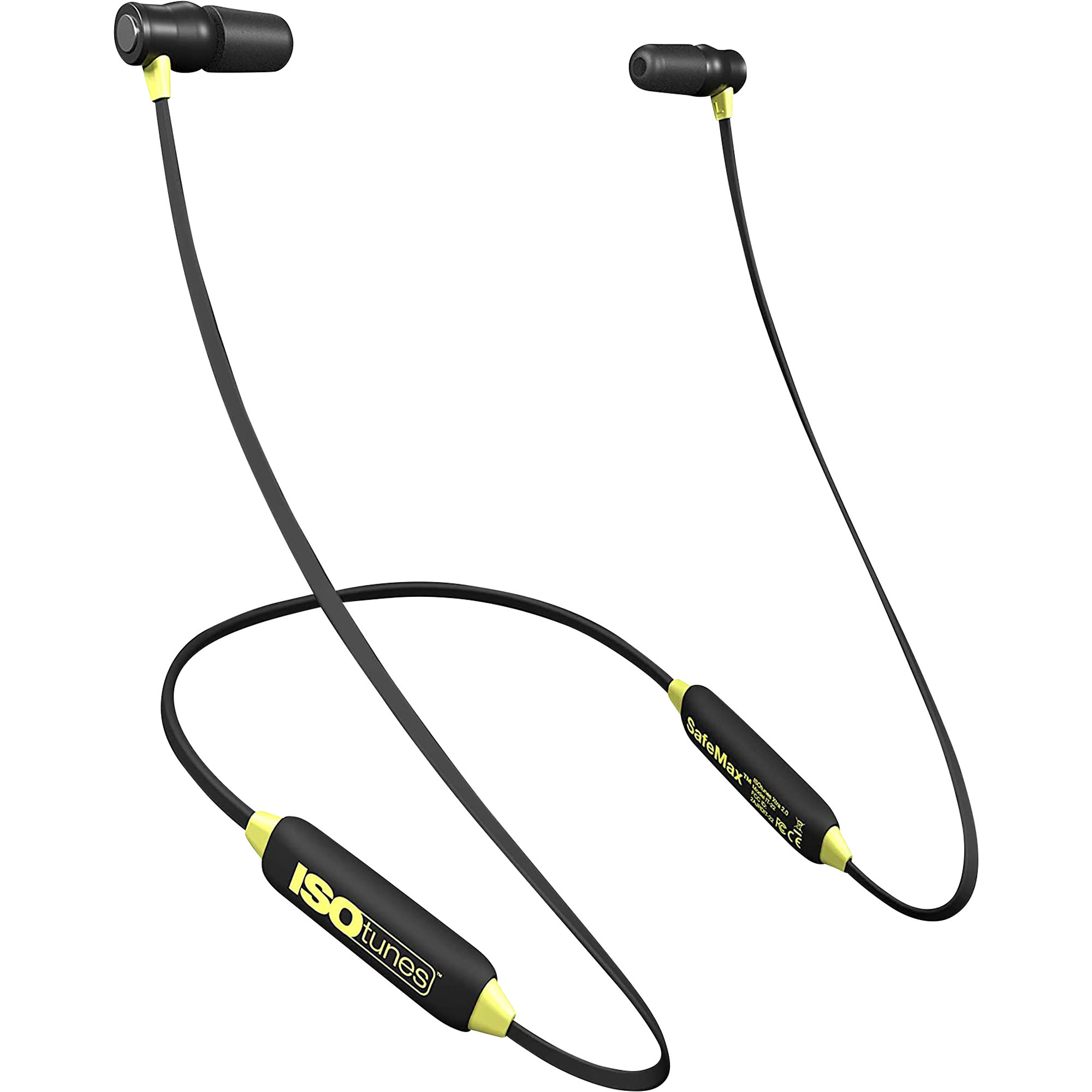 ISOtunes Xtra 2.0 Bluetooth Earbuds, 27 dB NRR, Yellow, Model# IT-22